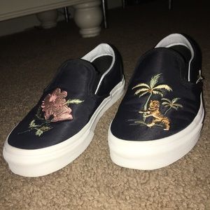 Embroidered slip on vans